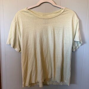 Jungmaven cropped Lorel tee in pale lime green